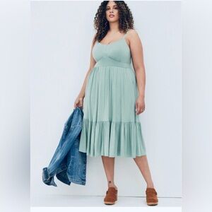 NWT Torrid Light Blue Super Soft Tiered Skater Dress